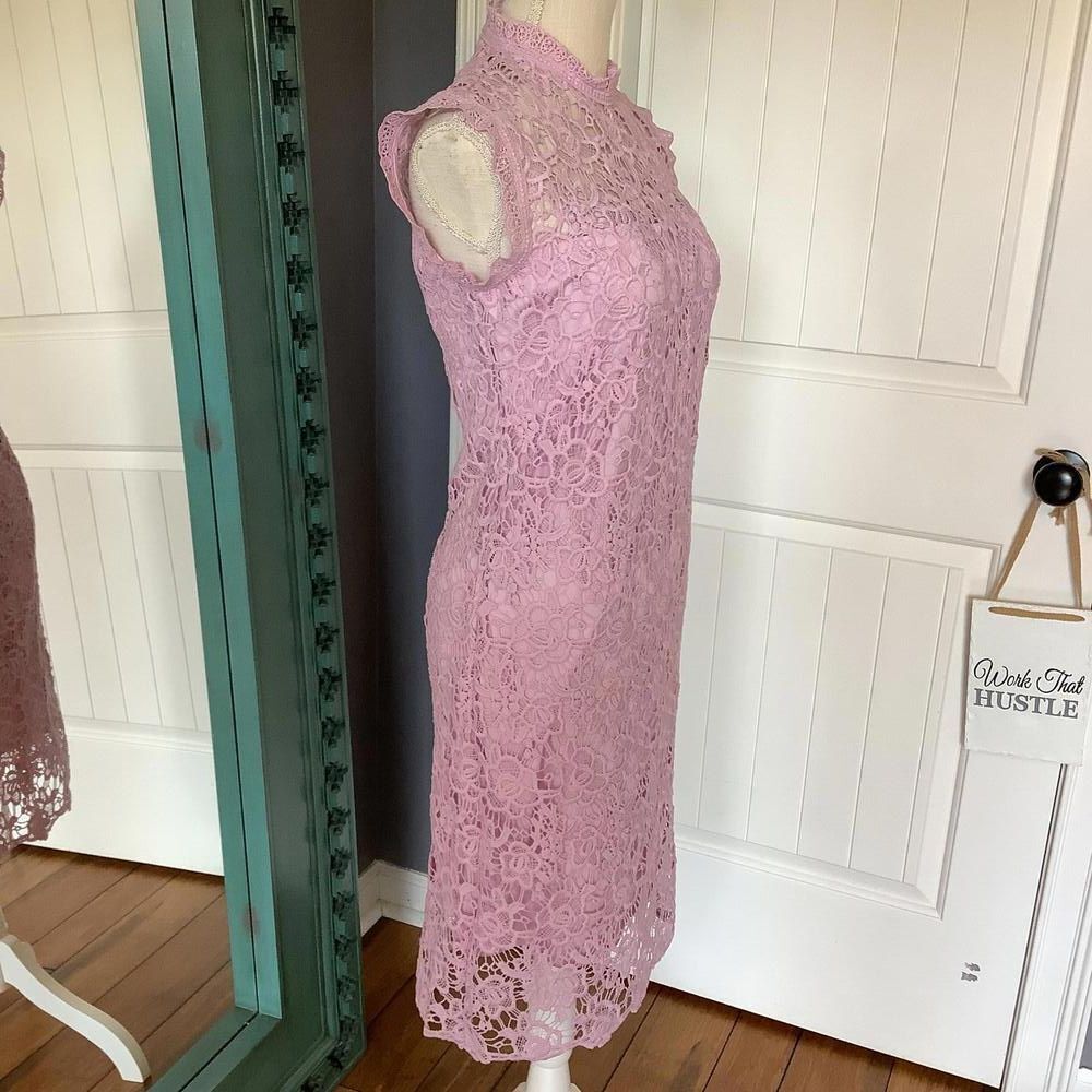 NWT Nanette Lepore Beautiful Sugar Plum Floral Lace Dress - Picture 4 of 8